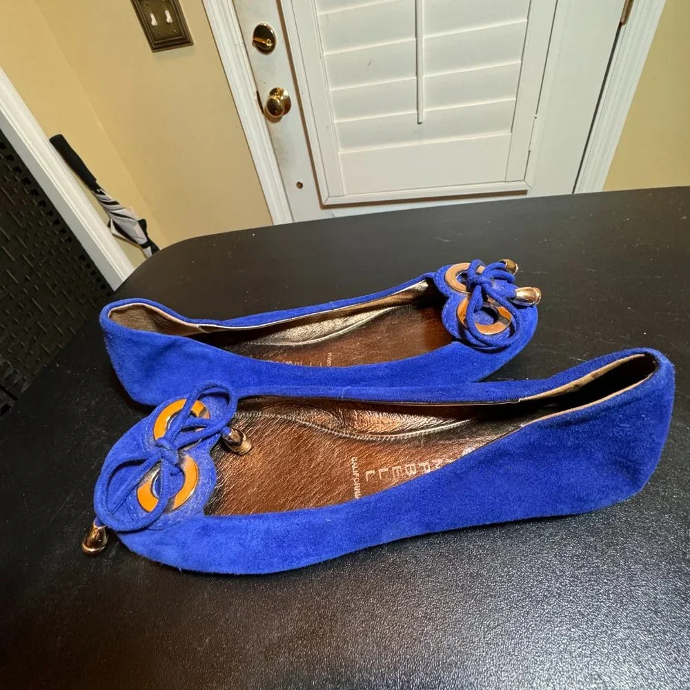 Jeffrey Campbell royal blue suede size 8  flats loafers